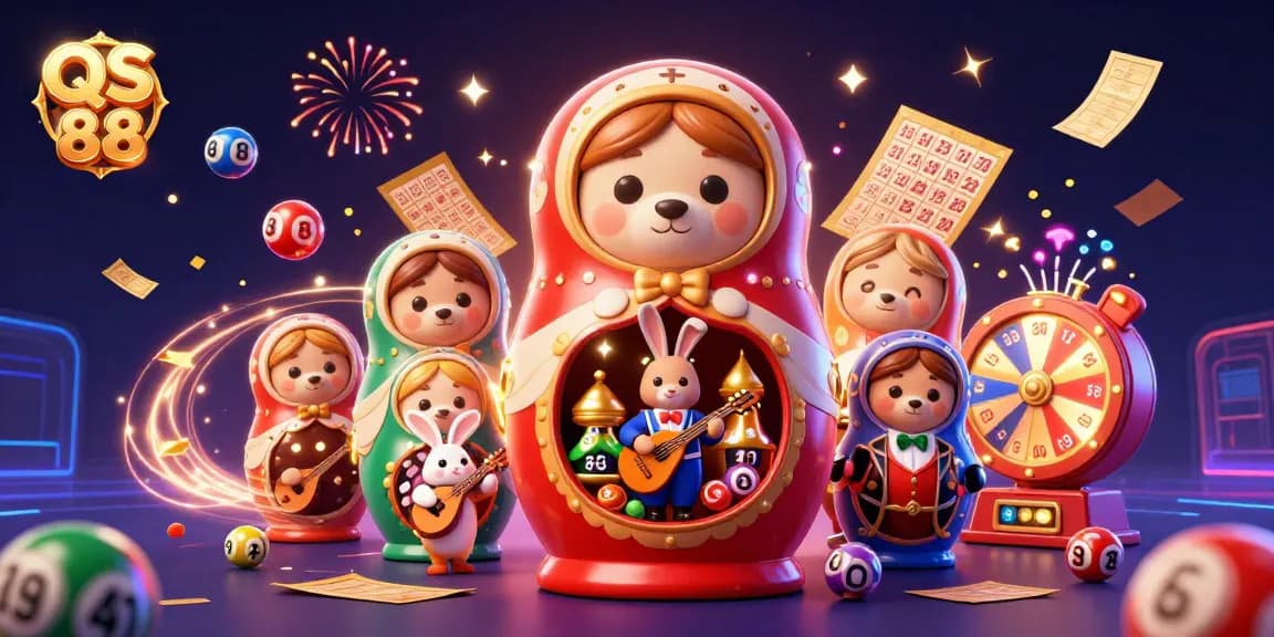 Experience the excitement of QS 88 with dynamic lottery elements and charming 3D characters.