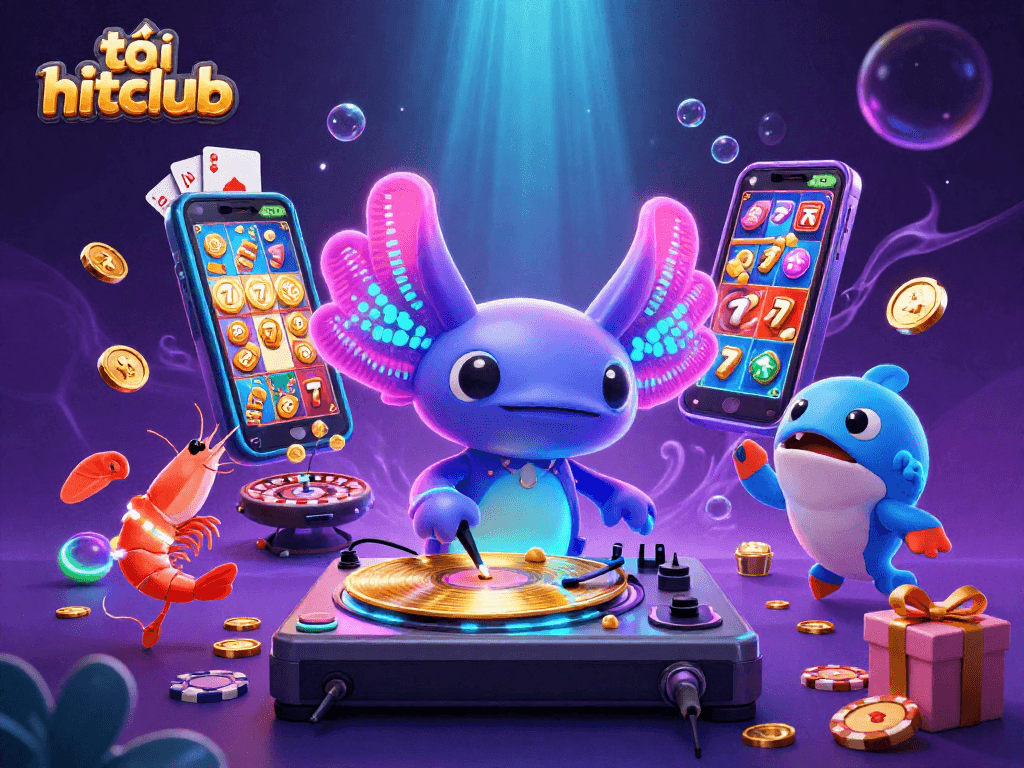 Experience the thrill as you tải hitclub and spin vibrant slot reels amidst a lively underwater party.