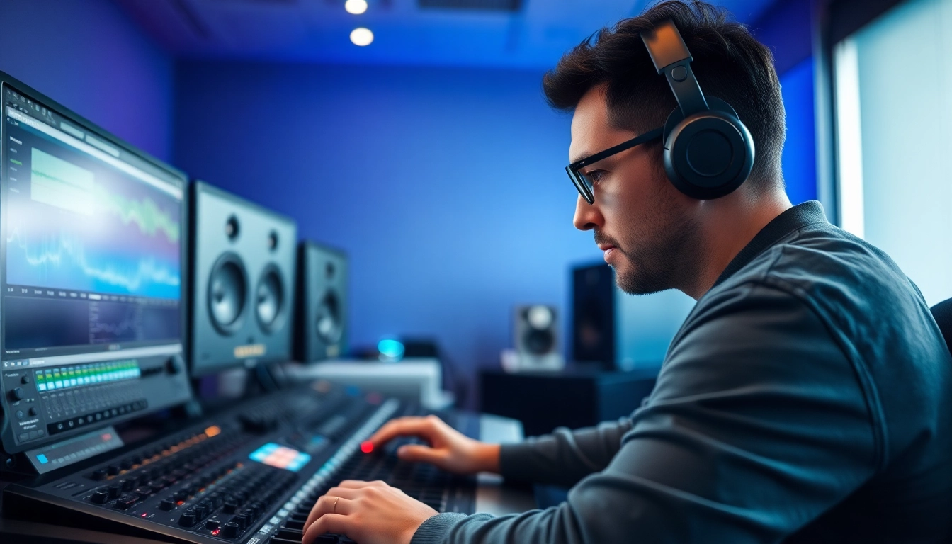 Experience online mastering through a professional audio engineer in a modern studio setting.