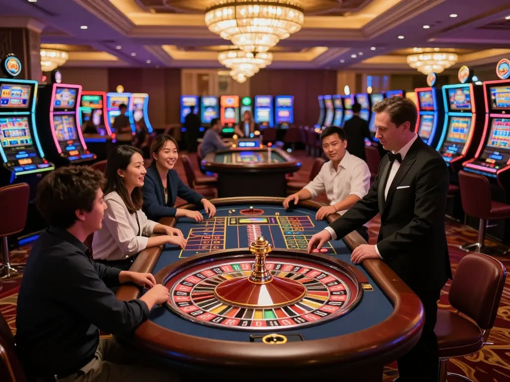 Players engaging in a thrilling roulette game at QQ88 casino, showcasing excitement and strategic gameplay.