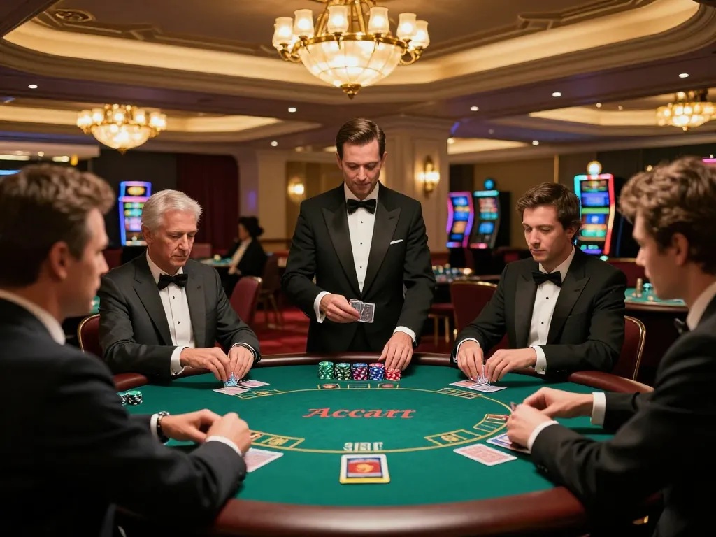 Players keenly engaging in a baccarat game at xx88 casino, capturing the essence of strategic gameplay.