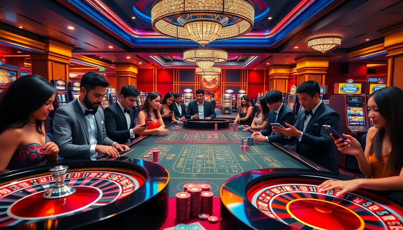 Exciting casino gaming scene showcasing sc88e.com with players engaging in thrilling bets.