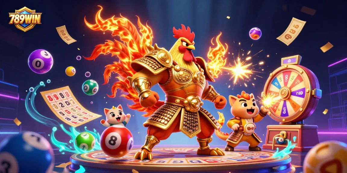 Engage with thrilling victory at 789WIN featuring colorful lottery elements with dynamic casino visuals.