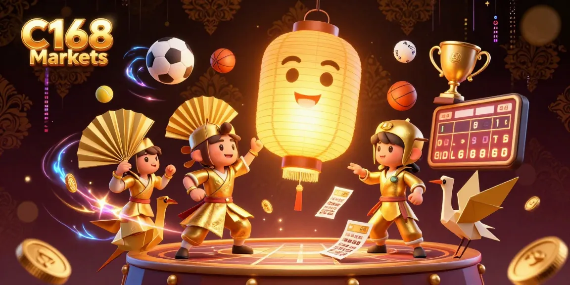 C168 Markets vibrant casino scene with a golden lantern spirit and sports elements.