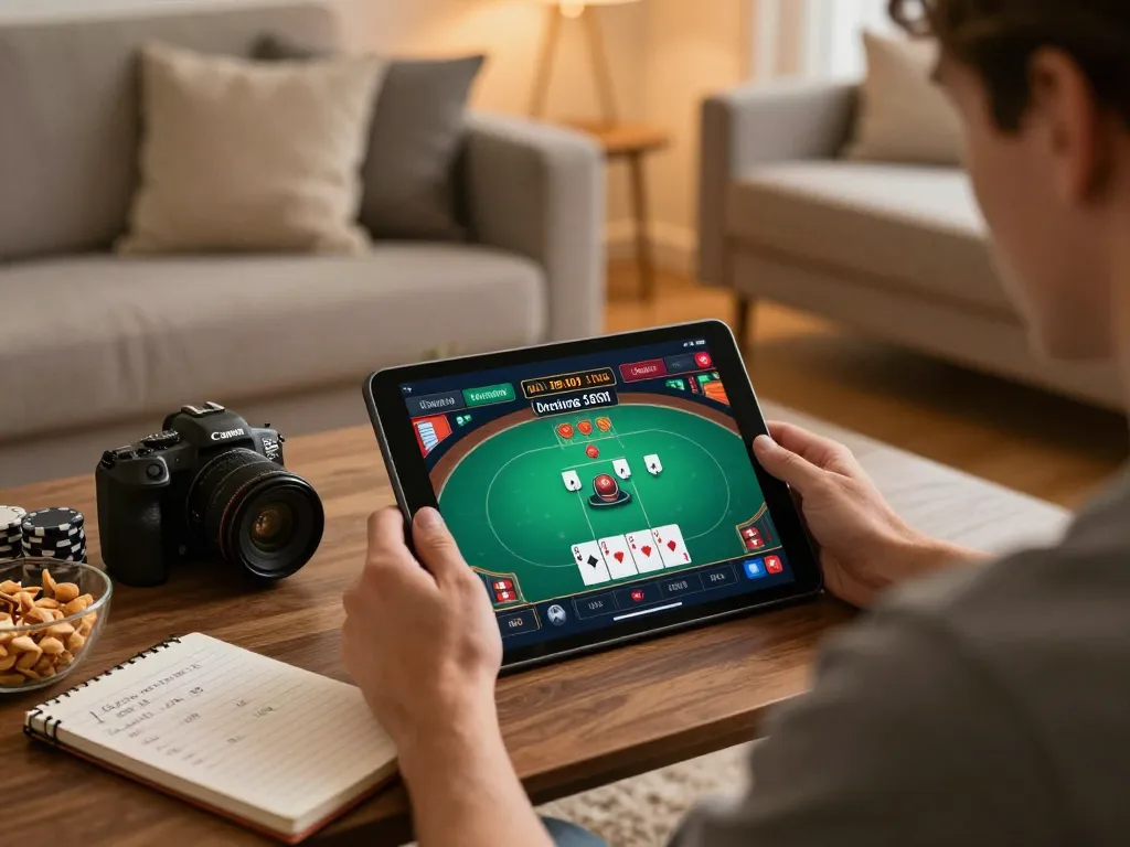 Engage in online poker using 88xeng while enjoying a comfortable home setup with a strategic mindset.