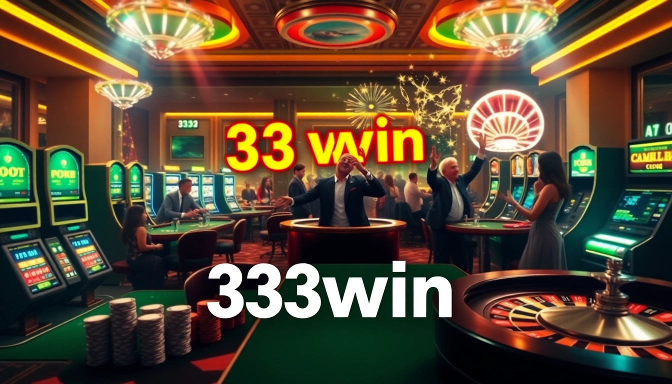 Players enjoying their wins at 33win's vibrant online casino tables and slots.