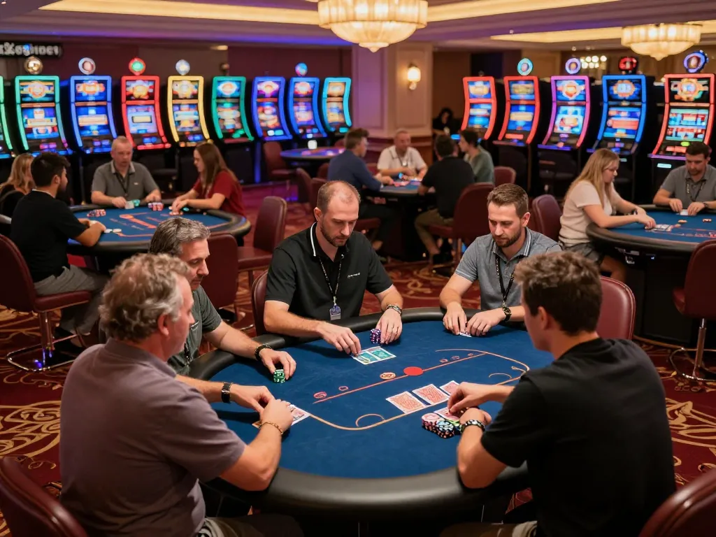 Players enjoying poker games at DN 888 casino with vibrant atmosphere and engaging gameplay