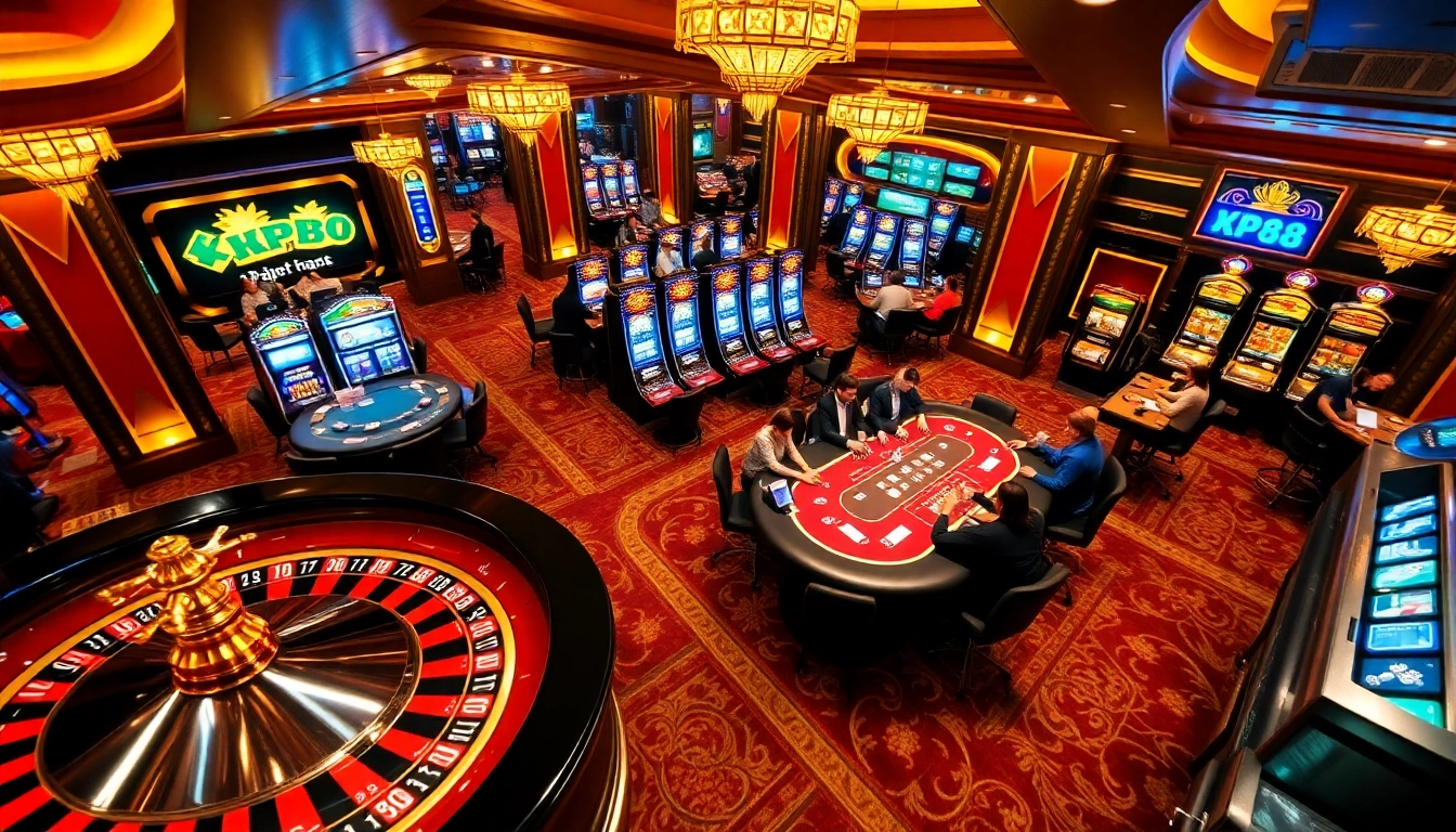 Players enjoying the KP88 gaming experience with vibrant roulette and poker action.