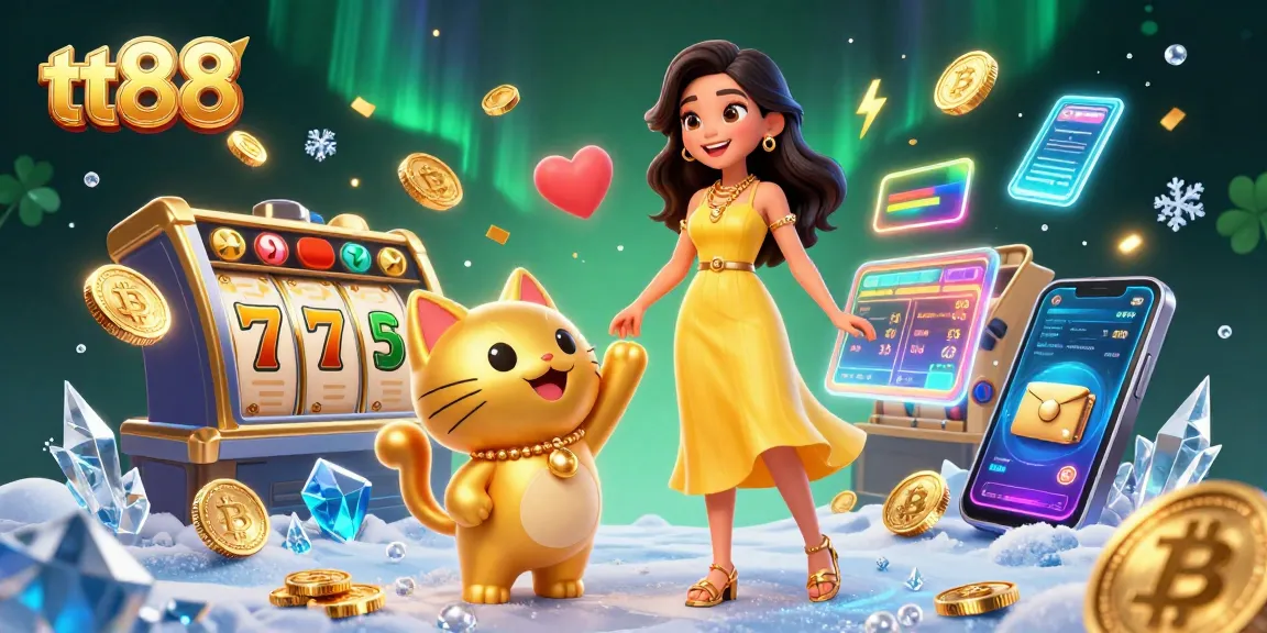 Engage with tt88's vibrant casino atmosphere, highlighting games and rewards amidst stunning visuals.