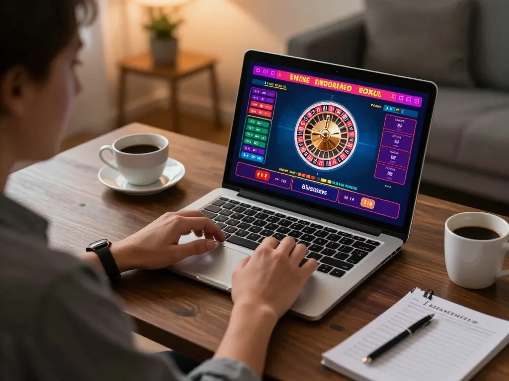 Experience the excitement of gameplay at cm88 with a player enjoying online roulette from a stylish home office.