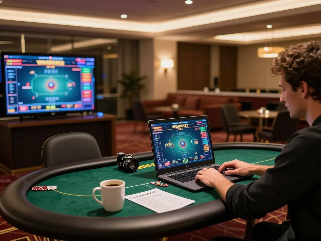 Player enjoying poker games on Fabet88 online casino platform, showcasing vibrant gameplay and strategic engagement.