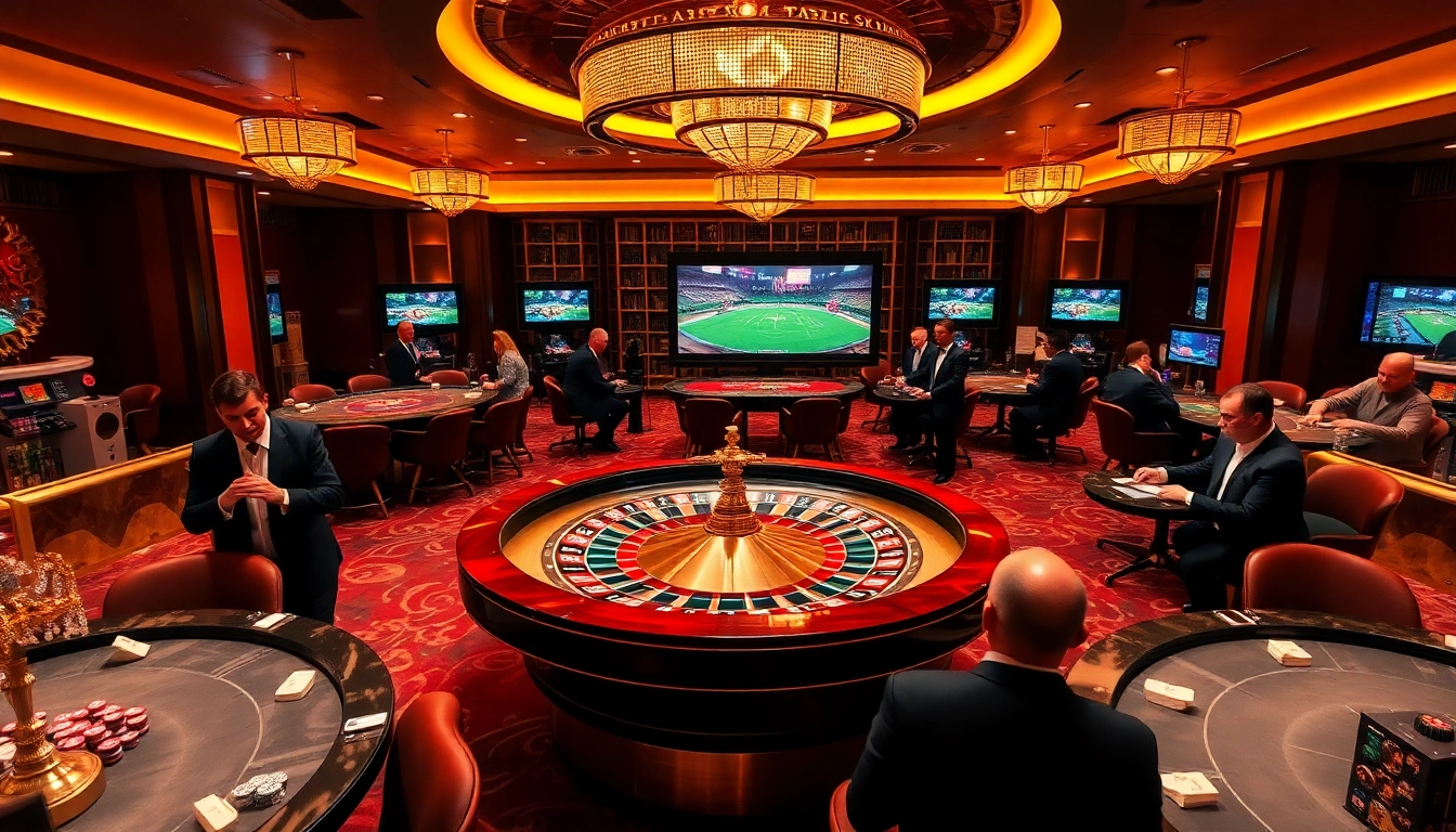 Experience the excitement of gambling at a luxurious casino, showcasing lương sơn tv amidst thrilling poker action.