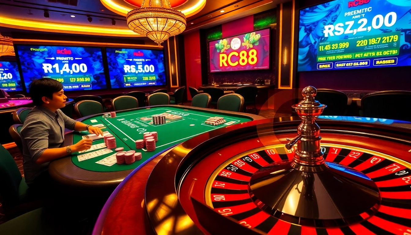 Players enjoy a thrilling casino experience at RC88, featuring games and exciting promotions.