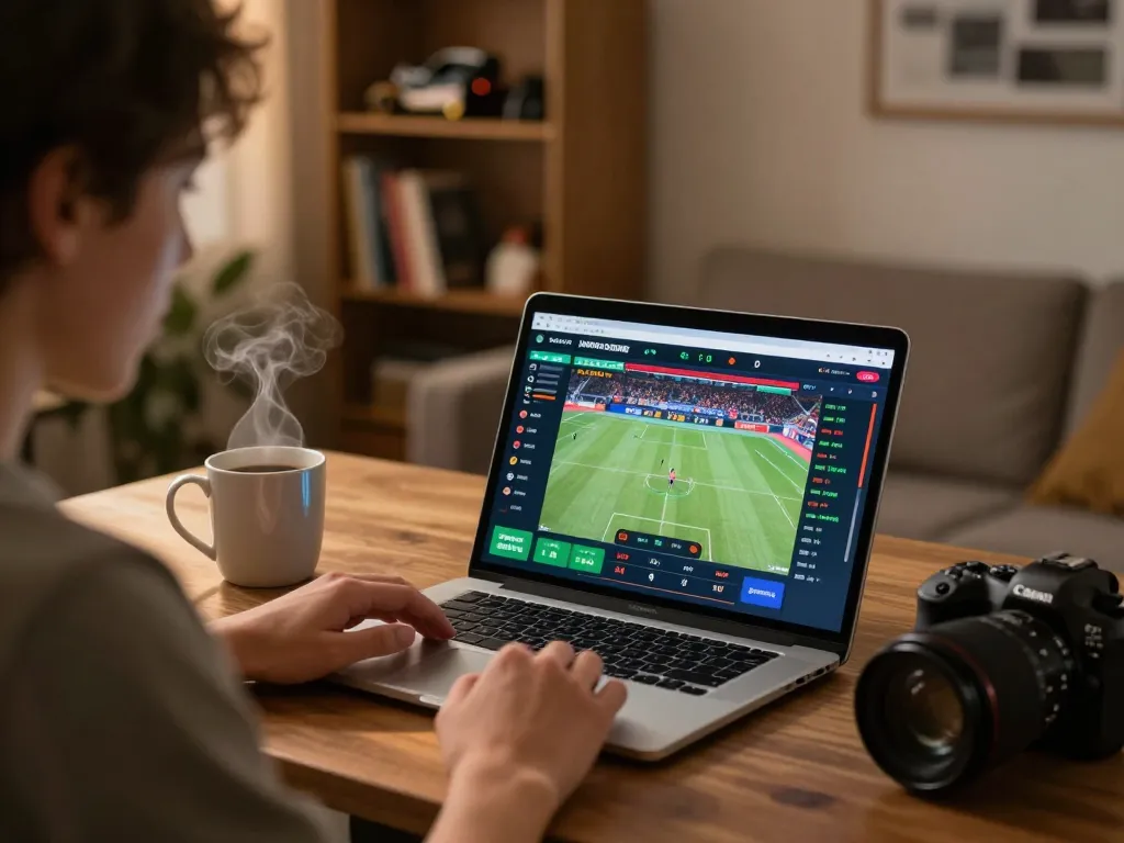 Betting on a live sports match at home with f168 tablet interface and cozy ambiance