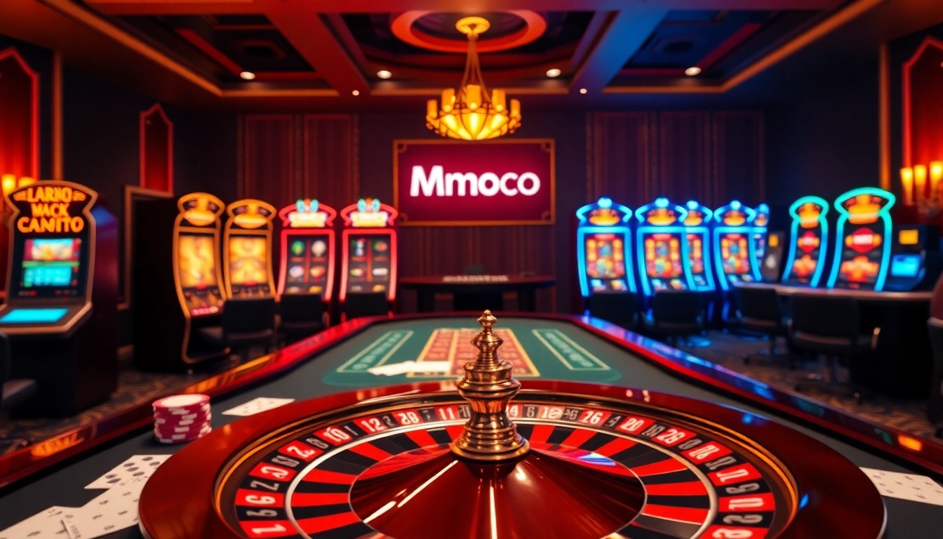 Experience high-stakes action at Mmoo.com with vibrant slot machines and poker tables.