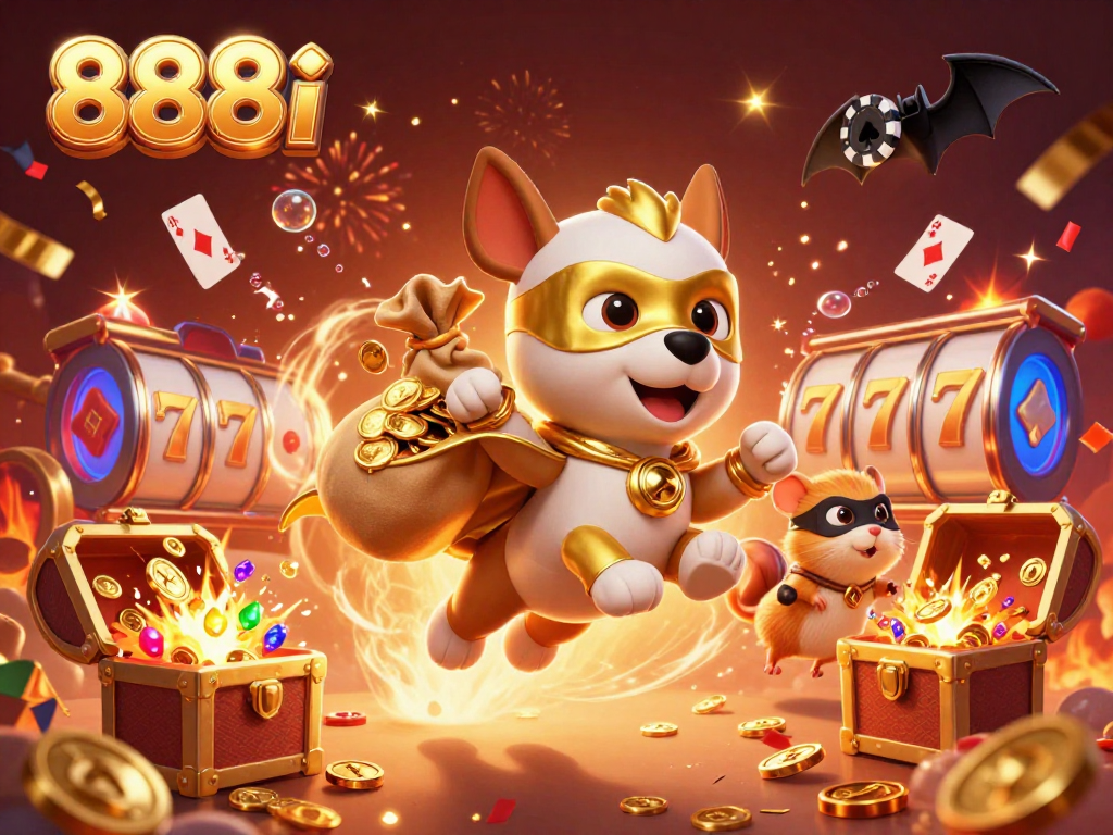 Experience thrilling casino action with 888i as a superhero dog and sidekick reveal exciting jackpot elements.