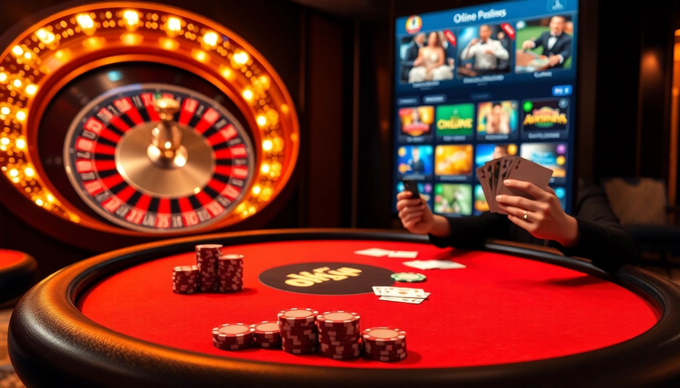 Experience the thrill of Okfun at a luxurious casino table filled with action-packed gambling excitement.
