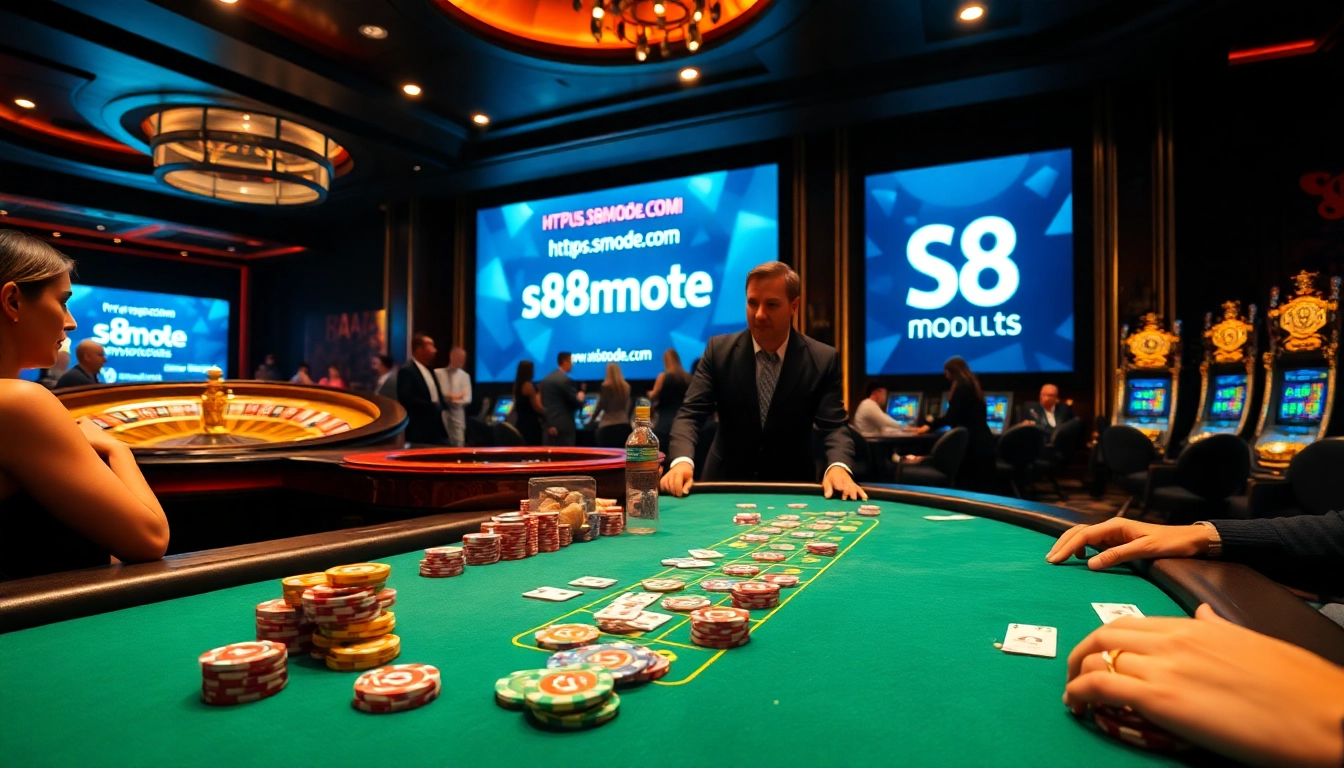 The excitement at https://s8mode.com/ comes alive with players engaging at a luxurious casino table.