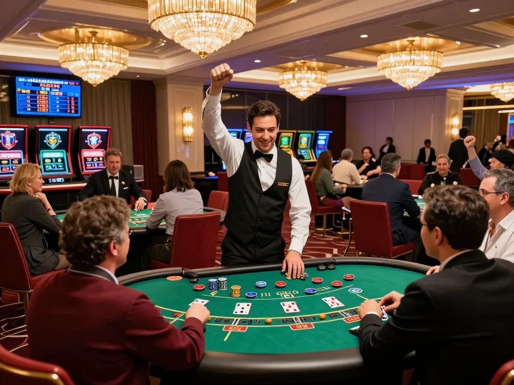 Dynamic live casino gaming experience at https://bong99.pro/ featuring players and dealers in a luxurious setting.