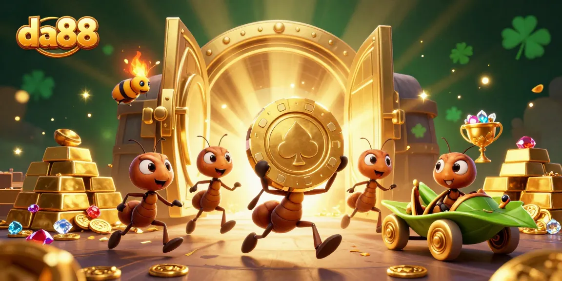 Join the adventure with da88 as a team of cartoon ants executes a big poker chip heist.