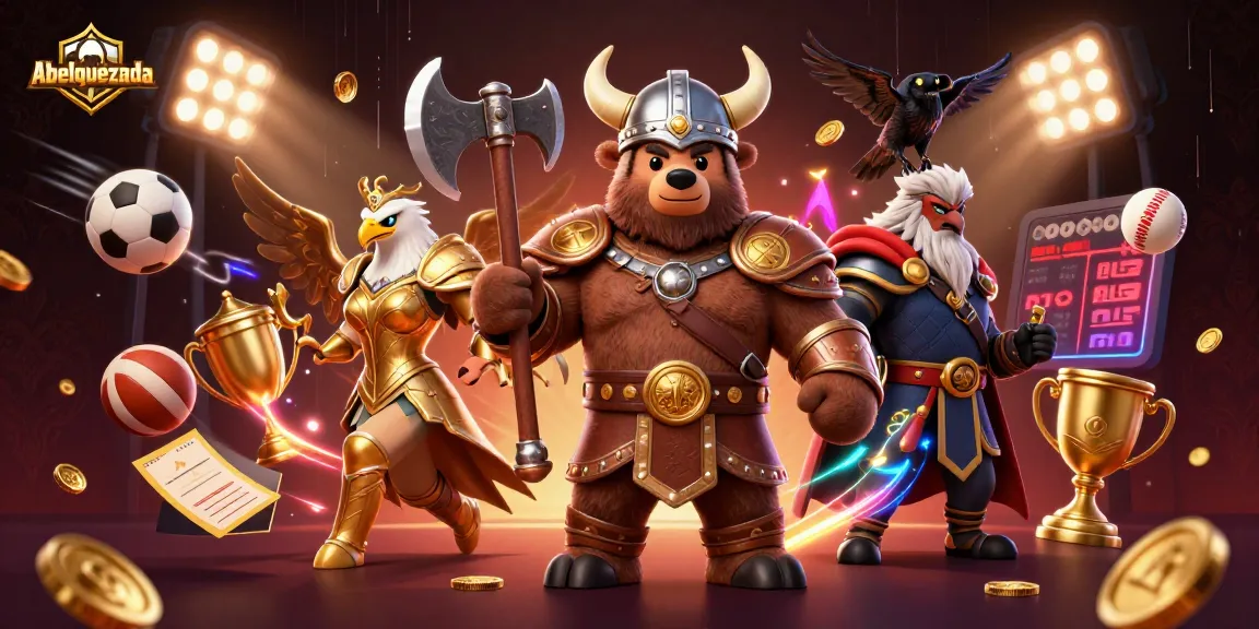 Engage with abelquezada's vibrant sports betting scene showcasing dynamic 3D characters amidst thrilling game elements.