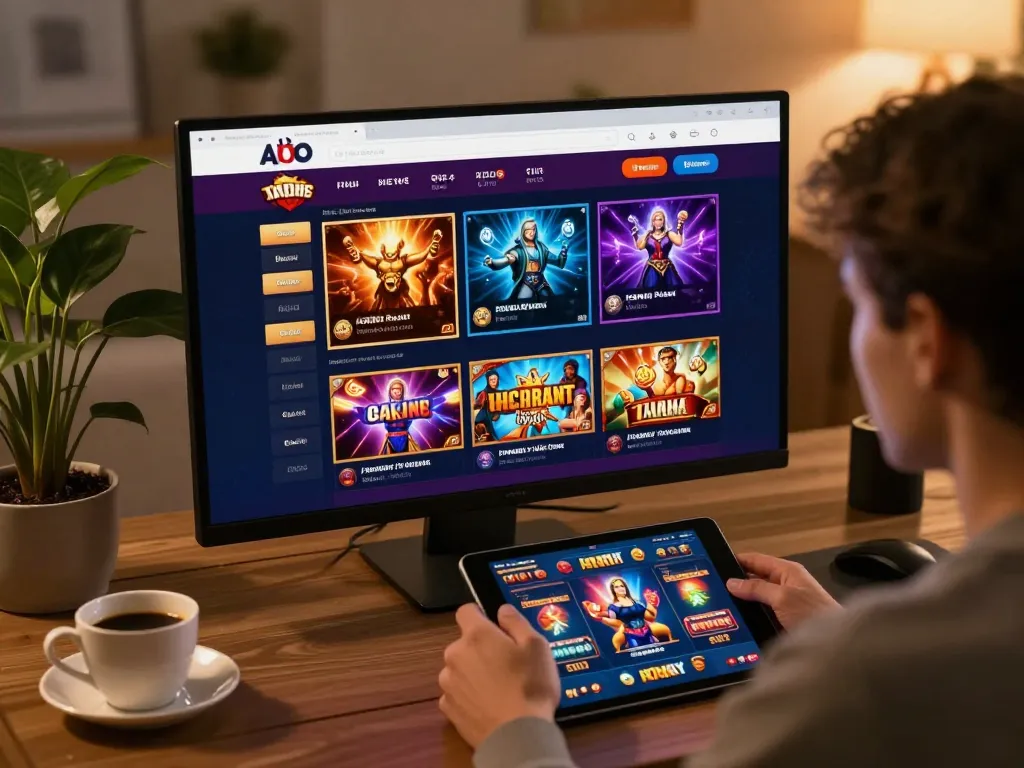 Engaged user on nền tảng PG88 enjoying online casino games, showcasing diverse gaming options.