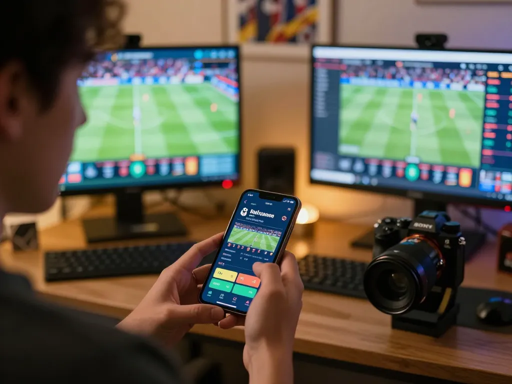 Engaging mobile sports betting scene showcasing nhà cái au88 app with live games and betting options visible