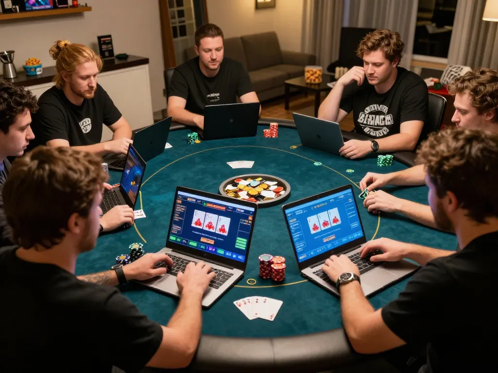 Players enjoying an online poker game on 555win, showcasing strategy and excitement.