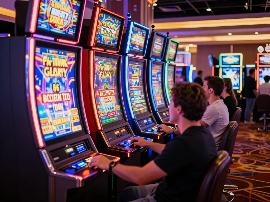 Experience vibrant excitement with go8 slot machines in a dynamic casino scene