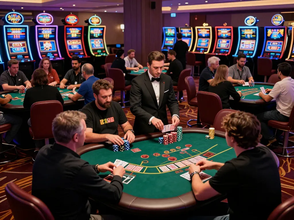 Players enjoying blackjack at SC88 Com casino, showcasing thrilling gameplay and vibrant atmosphere.