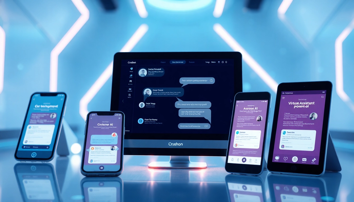 Interactive AI conversation with Crushon app on modern devices, showcasing technology's friendly interface.