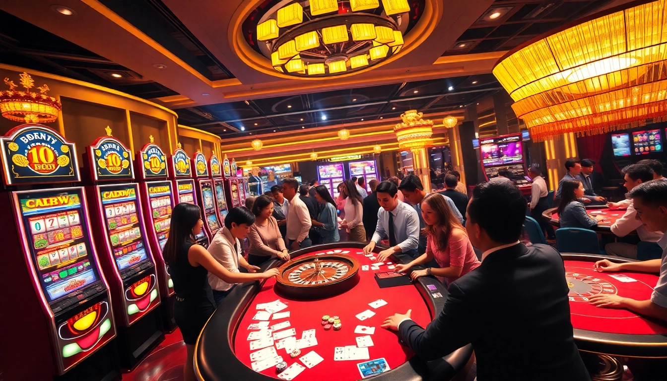Experience high-stakes gambling with diverse games at https://max88.bz/, featuring vibrant slot machines and poker tables.
