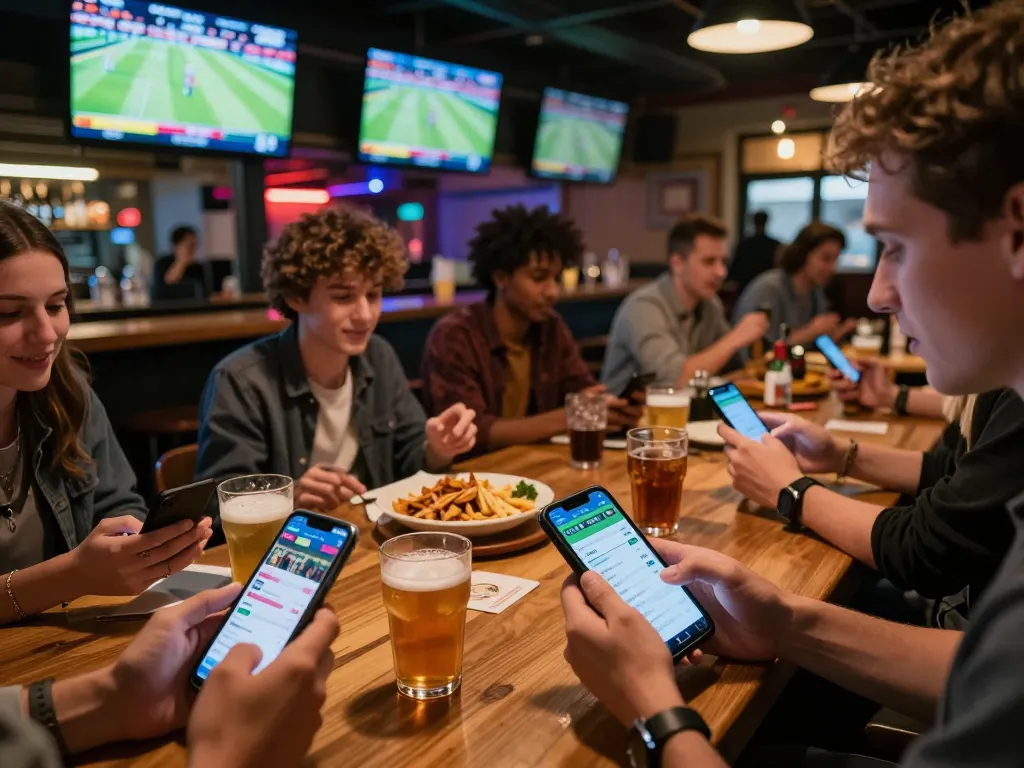 Experience the excitement of sports betting at five88 with friends in a lively bar setting