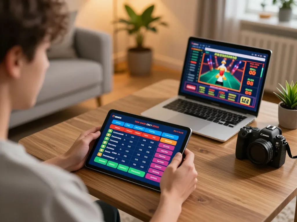 Person enjoying sports betting on mk8th tablet in a cozy home setting, showcasing dynamic online odds.
