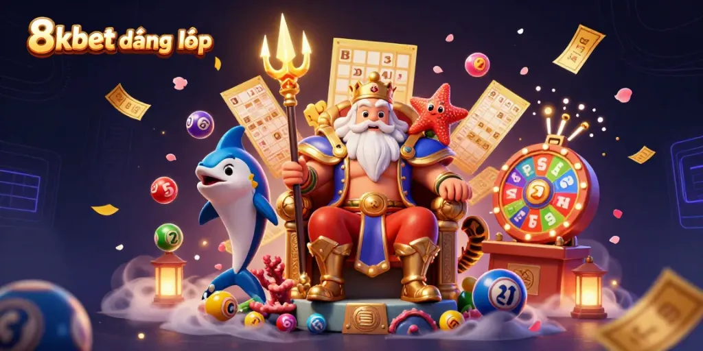 Experience the excitement of 8xbet đăng nhập with vibrant lottery elements, capturing rich casino atmosphere.