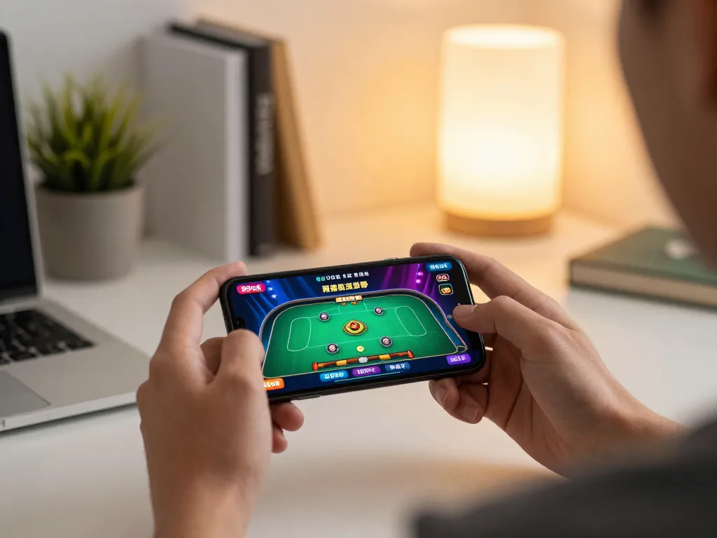Player engaging with the 99ok mobile app for live gambling in a cozy home setting.
