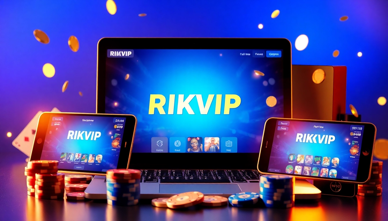 Explore the dynamic experience of RIKVIP with engaging gaming visuals and winning elements.
