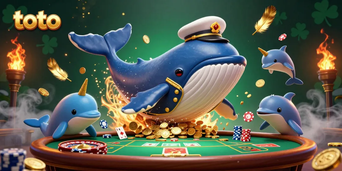 Engage in thrilling toto poker action with a whale captain, a golden narwhal, and dolphins!