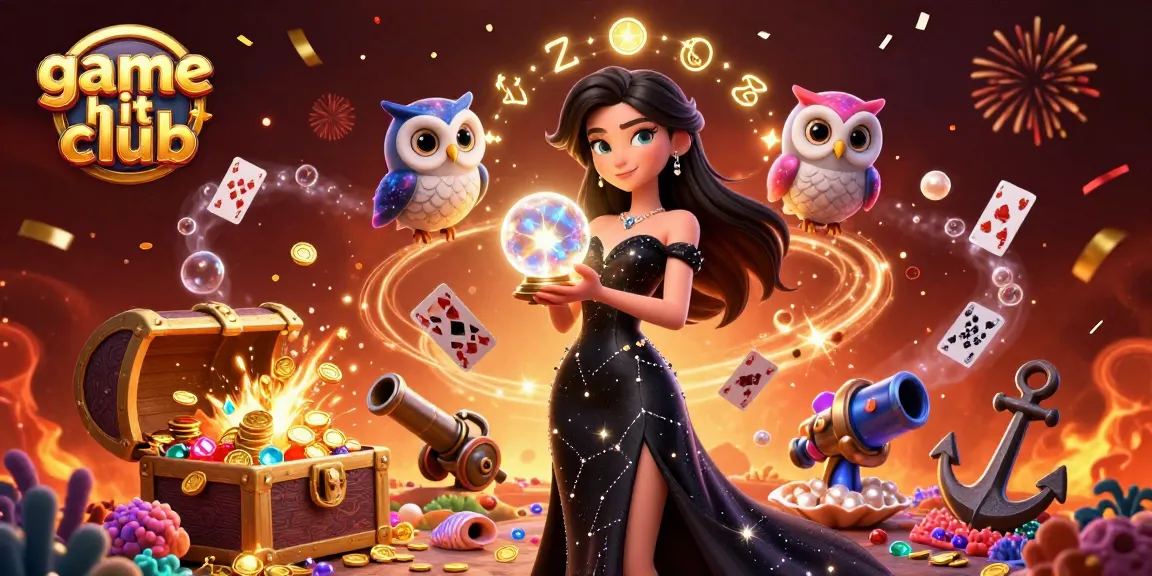 Engage in exciting gameplay at game hit club with a mystical character and vibrant casino elements.