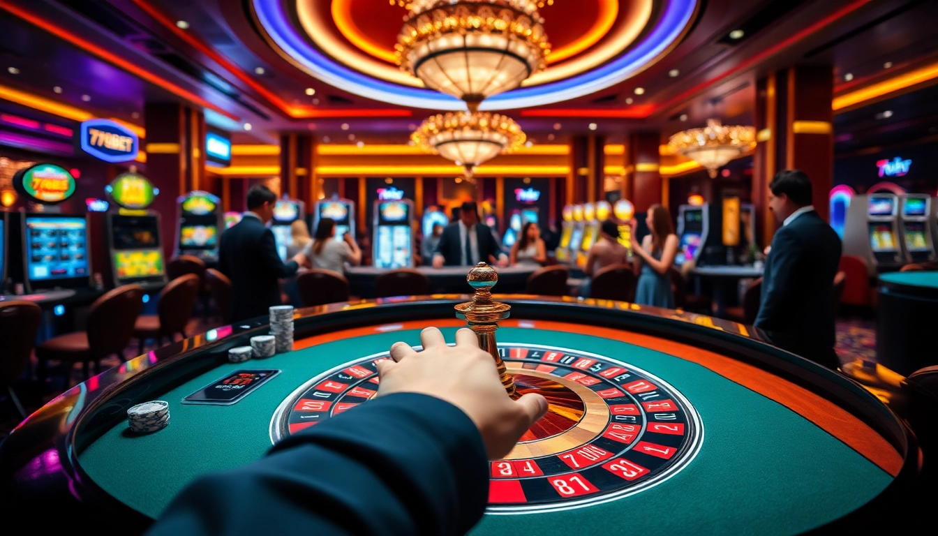 Engaging roulette scene at 789BET casino showcasing excitement and luxury.