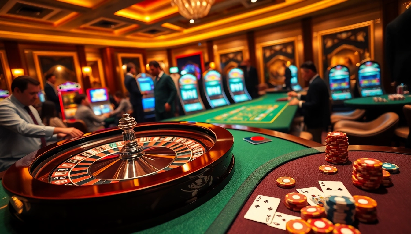 Experience the thrill of winning at https://32wincasino.com/ with vibrant roulette tables and elegant gamblers.