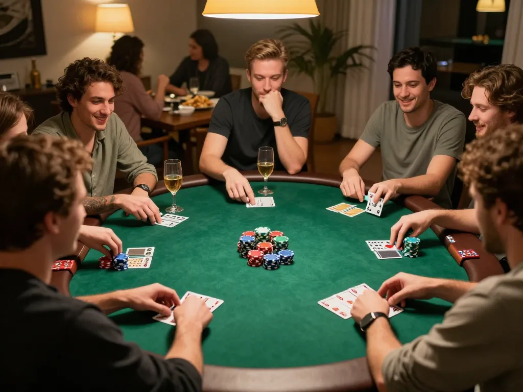 Xocdiaclub poker game at home with players enjoying strategic gameplay and vibrant interaction.