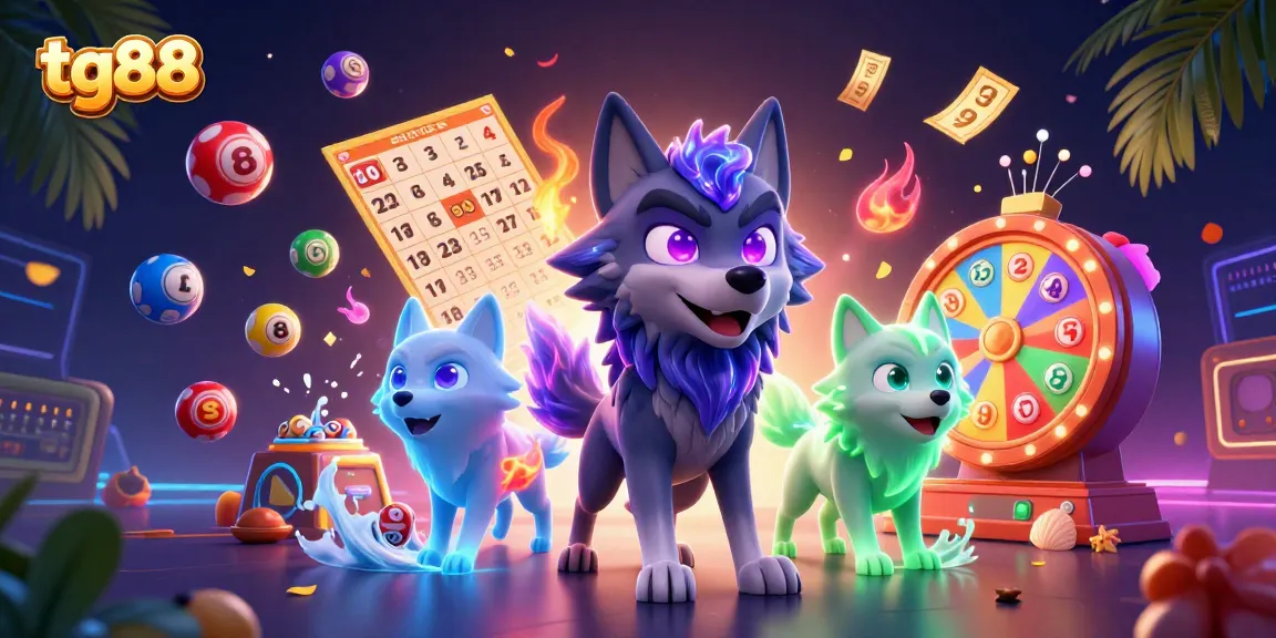 Experience thrilling gameplay with tg88 as ghostly wolf characters engage in a vibrant lottery scene.