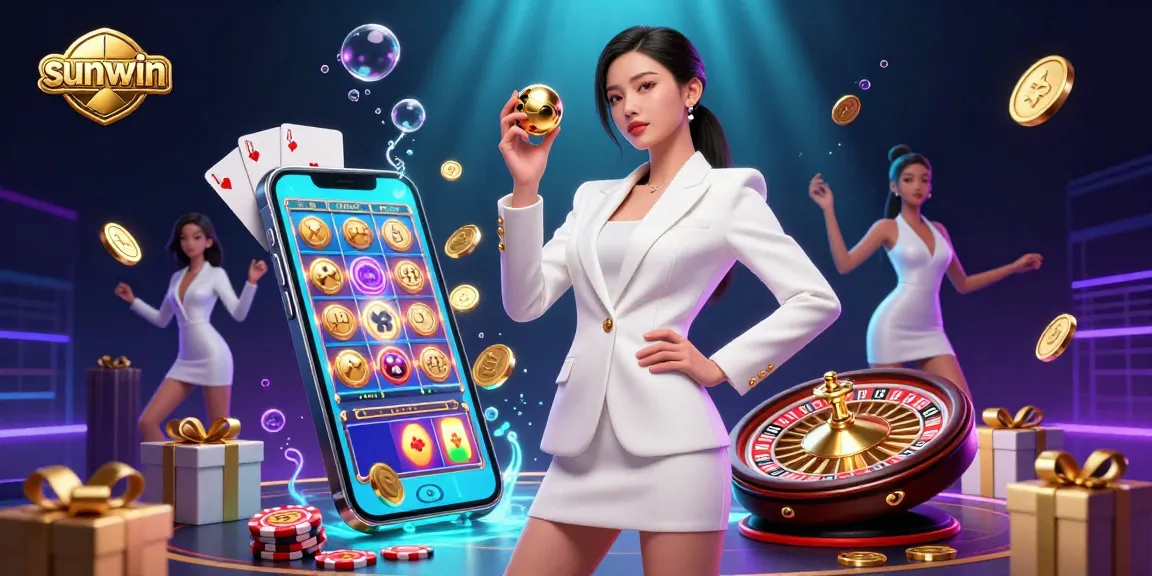 Experience thrilling wins with sunwin in a dynamic casino scene featuring high-class gaming elements.