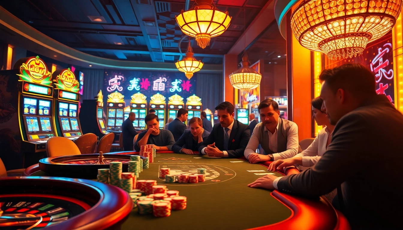 Engaging players at a luxurious casino table showcasing the excitement of 68VIP gambling.