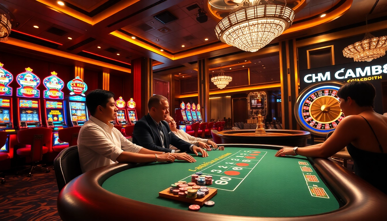 Experience the thrill at CM88's vibrant poker table with high-stakes players and shining roulette.