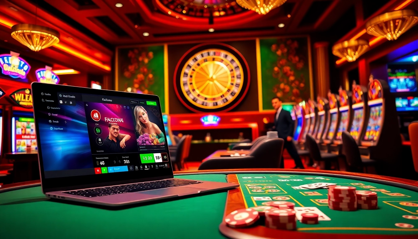 Exciting scene of players engaging at crypto online casinos with vibrant gaming visuals.