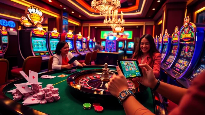 Experience the excitement of RR88 Game with engaged players and vivid casino elements.