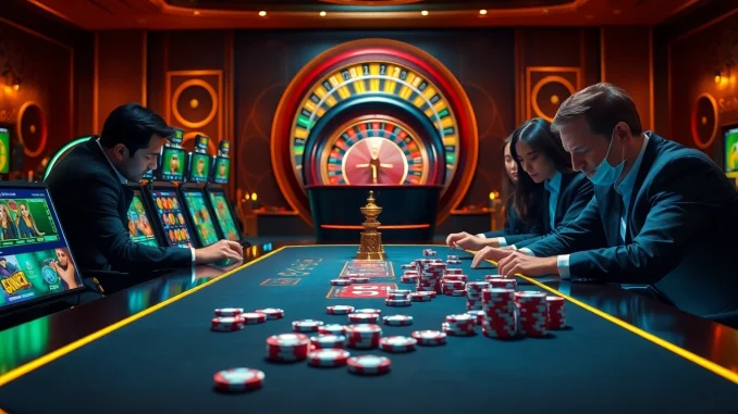 Engage with sunwin's thrilling gameplay experience at a luxurious casino table.