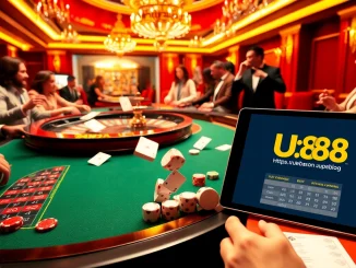 Experience the excitement of gaming at https://uu88.blog/ with a lively roulette table scene.